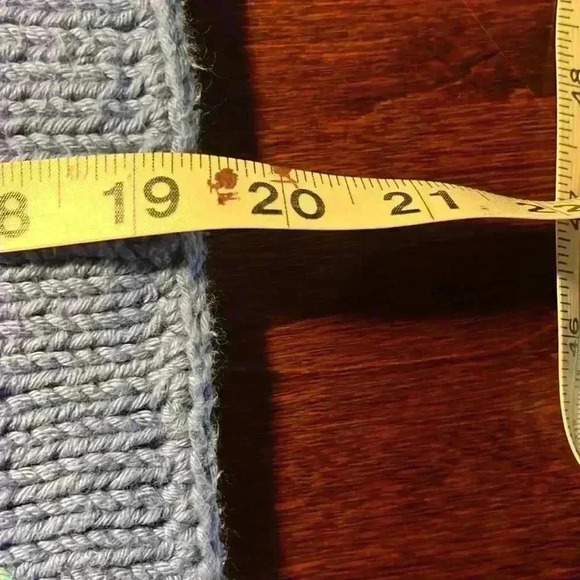 Pure Handknit Womens Vest Blue S/M Sleeveless Pullover Tight Knit 3D Flowers EUC - Picture 11 of 12